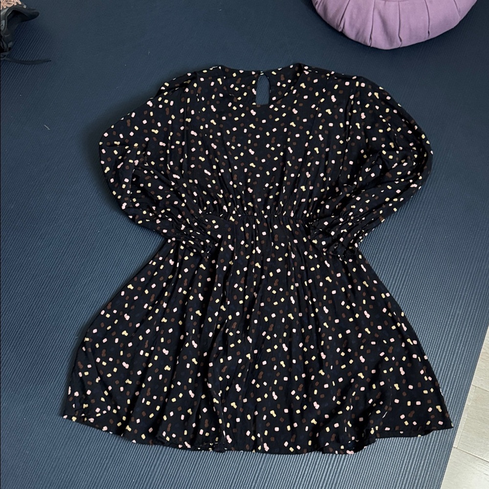 Bel Kazan Black Dress with Gold and Brown Accents
